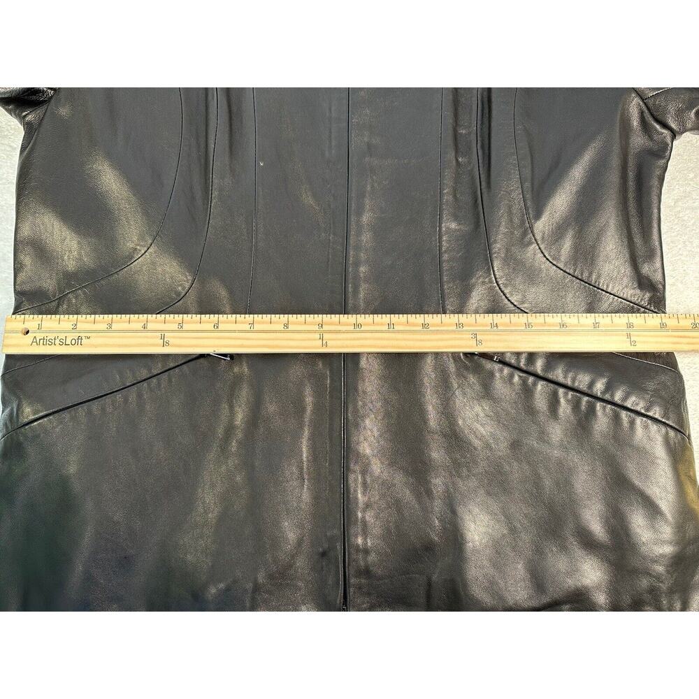 ANNE KLEIN VINTAGE GENUINE LEATHER (LAMB SKIN) B/W-JACKET SIZE L TIMELESS, 🤩 - Picture 7 of 16